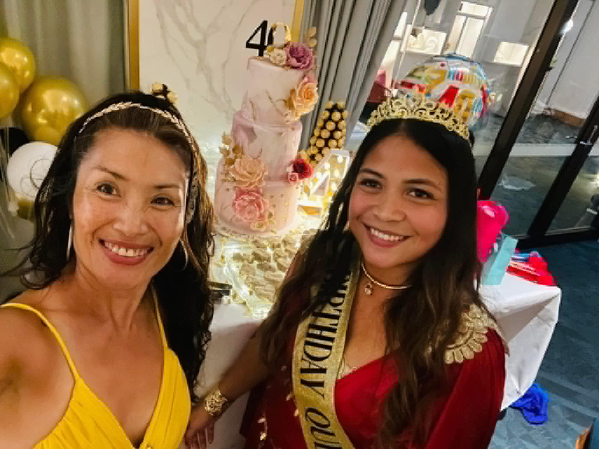 MCyen celebrating with the birthday guest of honour